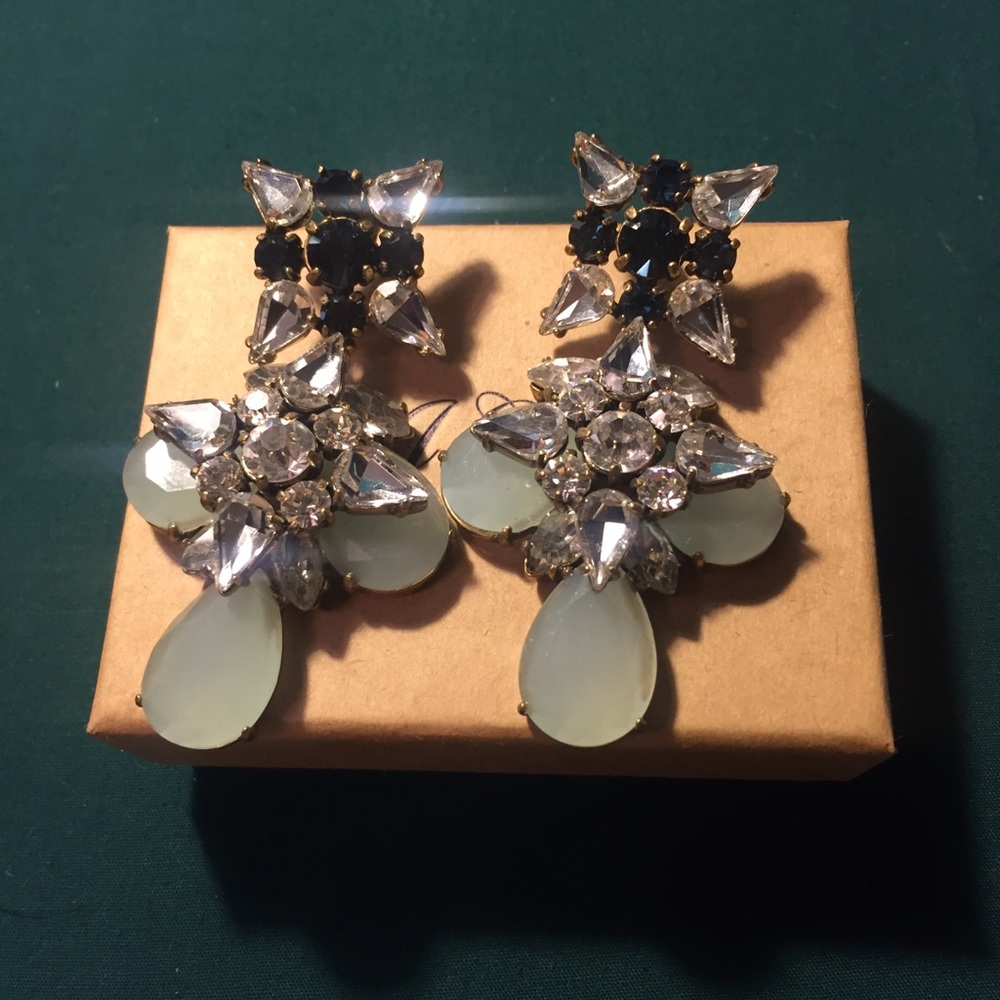 J Crew Blue Grotto Statement Earrings